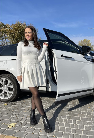 Сукня екошкіра молочного кольору. Maritel. Зображення 10