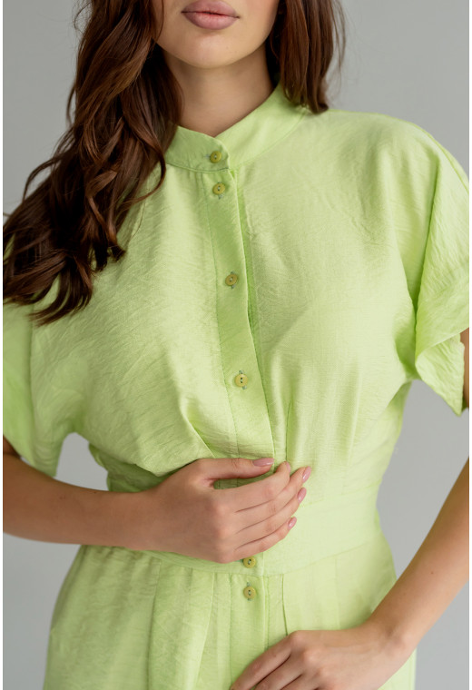 Платье льняное на пуговицах лаймового цвета — 584500. Maritel. Изображенние 1 Платье льняное на пуговицах лаймового цвета — 584500. Maritel. Изображенние 1