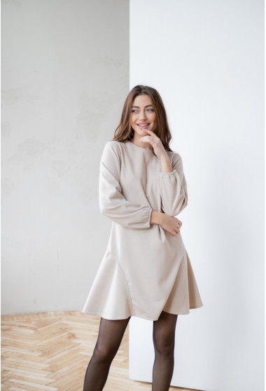 Бежева сукня з підрізом. Maritel. Зображення 7