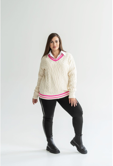 Молочний пуловер. Maritel. Зображення 9