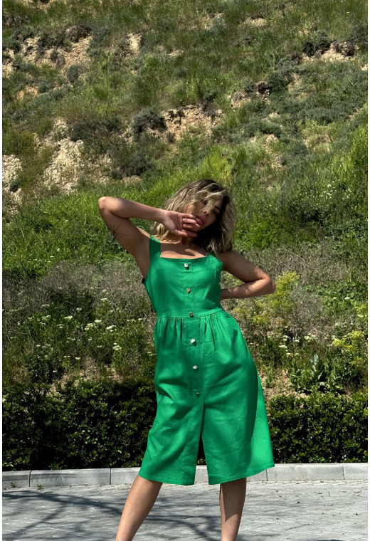 Зелений сарафан льон на гудзиках —  427117. Maritel. Зображення 2 Зелений сарафан льон на гудзиках —  427117. Maritel. Зображення 2