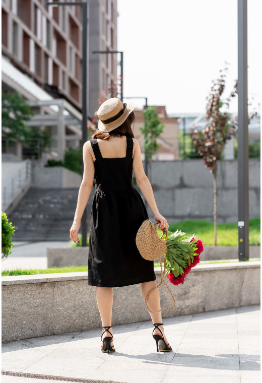 Чорний сарафан льон на гудзиках —  992945. Maritel. Зображення 2 Чорний сарафан льон на гудзиках —  992945. Maritel. Зображення 2