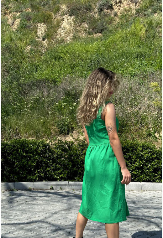 Зелений сарафан льон на гудзиках —  427117. Maritel. Зображення 3 Зелений сарафан льон на гудзиках —  427117. Maritel. Зображення 3