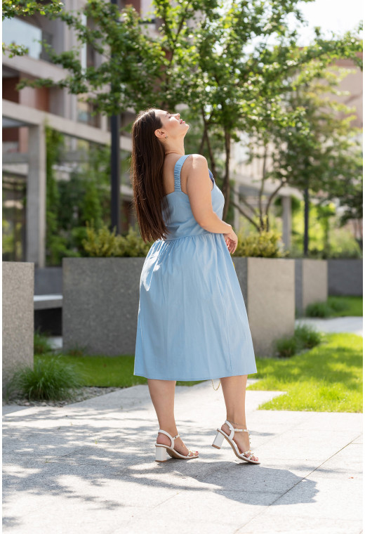 Блакитний сарафан льон на гудзиках —  236227. Maritel. Зображення 1 Блакитний сарафан льон на гудзиках —  236227. Maritel. Зображення 1