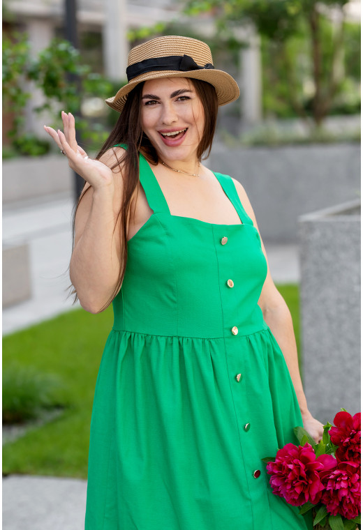 Зелений сарафан льон на гудзиках —  427117. Maritel. Зображення 5 Зелений сарафан льон на гудзиках —  427117. Maritel. Зображення 5