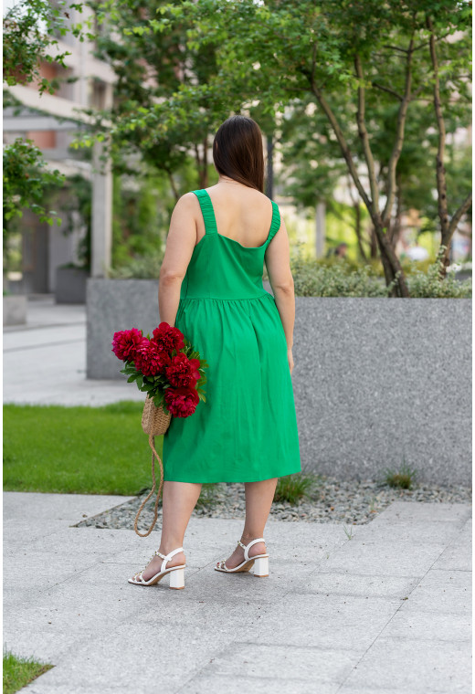 Зелений сарафан льон на гудзиках —  427117. Maritel. Зображення 4 Зелений сарафан льон на гудзиках —  427117. Maritel. Зображення 4