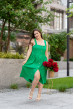 Зелений сарафан льон на гудзиках —  427117. Maritel Зелений сарафан льон на гудзиках —  427117. Maritel
