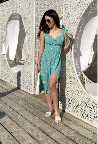 Зеленый сарафан на завязках. Maritel. Изображенние 12