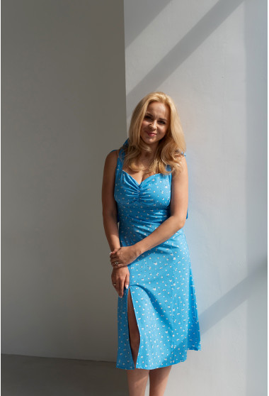 Голубой сарафан на завязках. Maritel. Изображенние 4