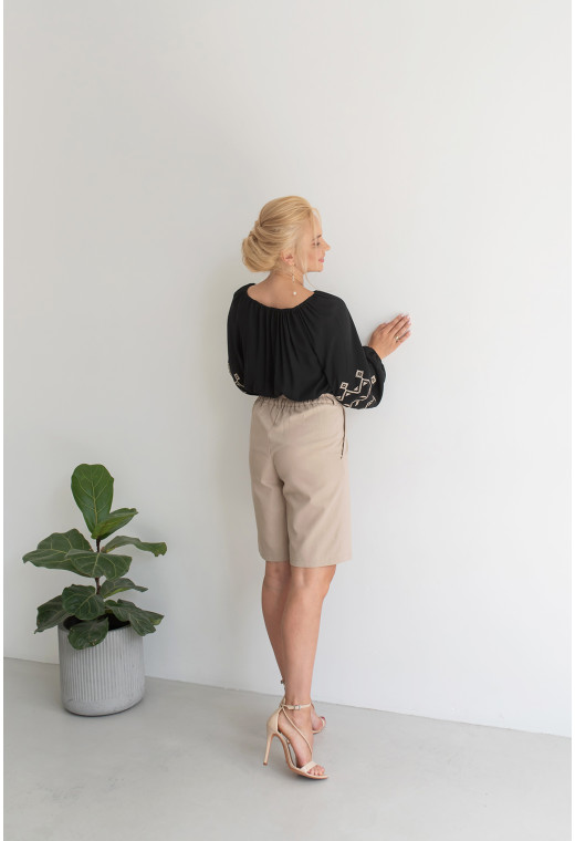 Бежеві лляні шорти — 933422. Maritel. Зображення 1 Бежеві лляні шорти — 933422. Maritel. Зображення 1