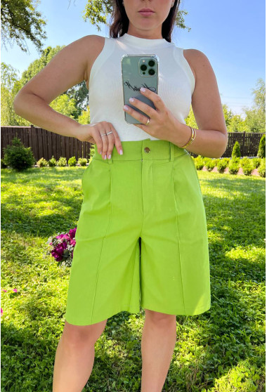Зеленые льняные шорты. Maritel. Изображенние 7