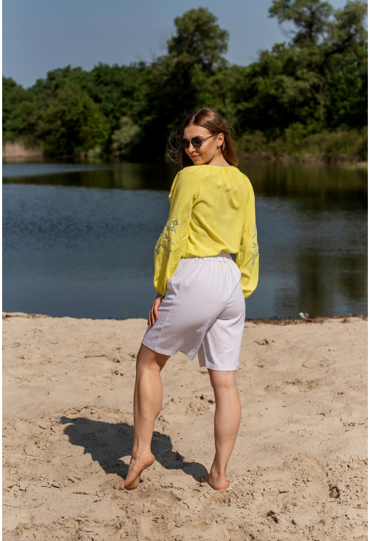 Білі шорти льон — 395677. Maritel. Зображення 1 Білі шорти льон — 395677. Maritel. Зображення 1