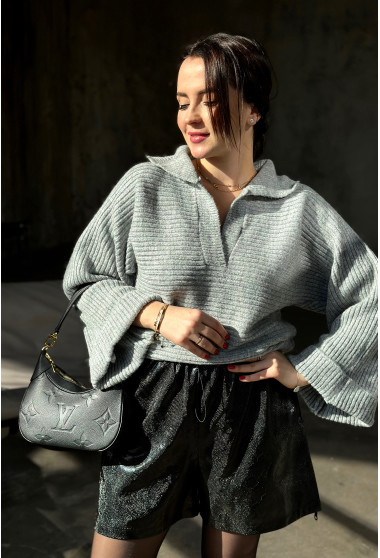 Черные шорты кожа на молнии. Maritel. Изображенние 5