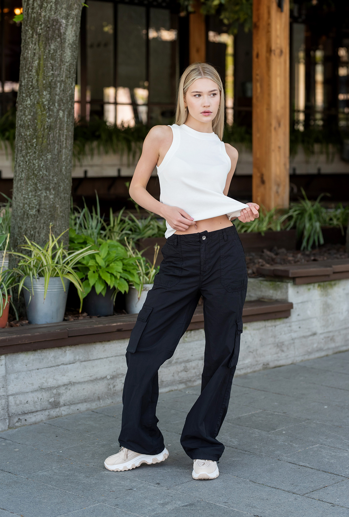 Чорні штани карго літні —  528401. Maritel