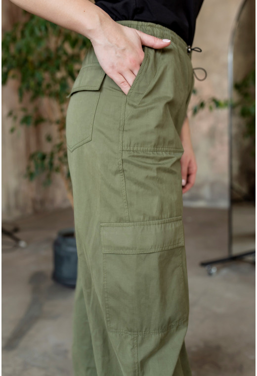 Штани карго з фіксаторами хакі — 584503. Maritel. Зображення 1 Штани карго з фіксаторами хакі — 584503. Maritel. Зображення 1