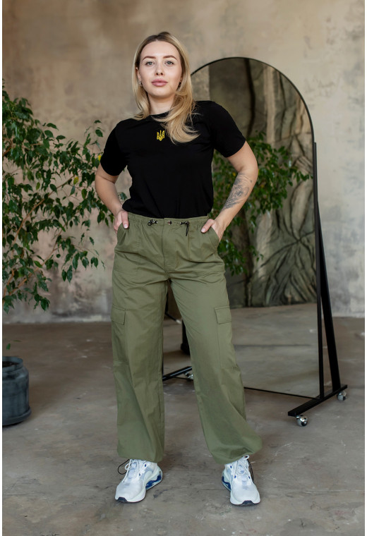 Штани карго з фіксаторами хакі — 584503. Maritel. Зображення 4 Штани карго з фіксаторами хакі — 584503. Maritel. Зображення 4