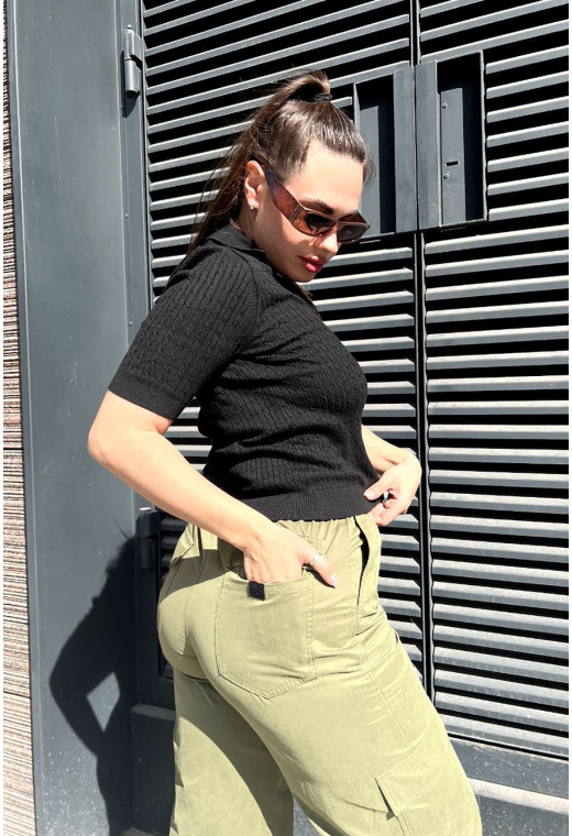 Штани карго з фіксаторами хакі — 584503. Maritel. Зображення 5 Штани карго з фіксаторами хакі — 584503. Maritel. Зображення 5