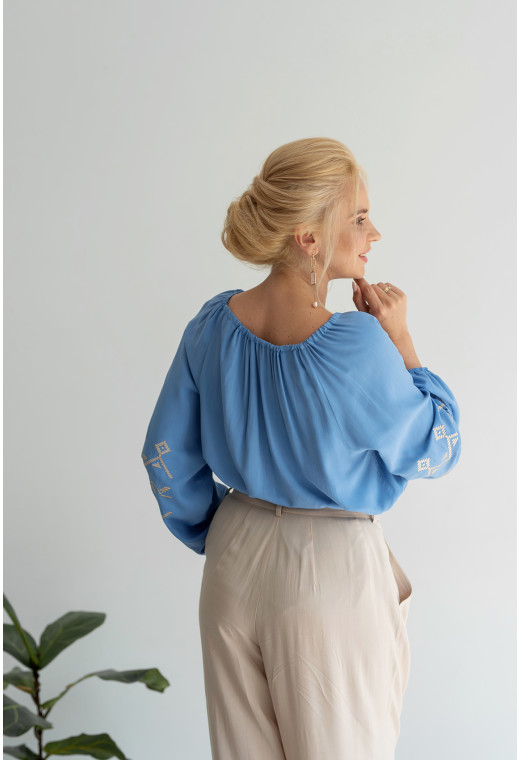 Бежеві лляні штани палаццо — 213197. Maritel. Зображення 1 Бежеві лляні штани палаццо — 213197. Maritel. Зображення 1