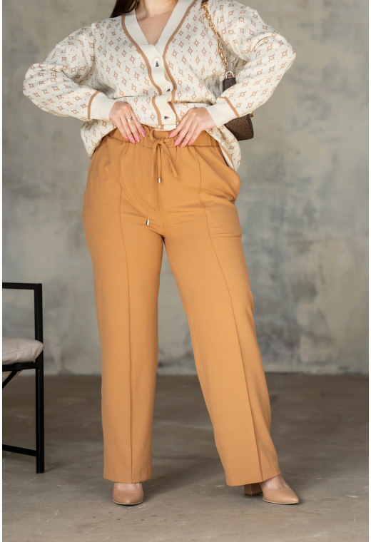 Брюки на кулиске горчица — 554423. Maritel. Изображенние 1 Брюки на кулиске горчица — 554423. Maritel. Изображенние 1