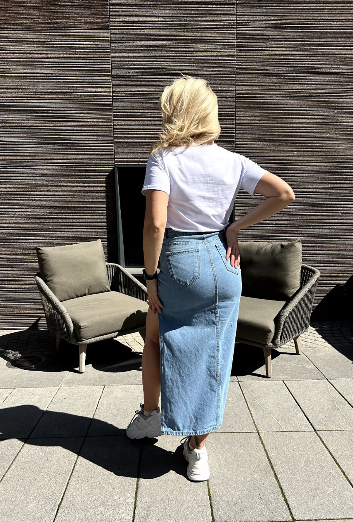 Блакитна спідниця з вирізом — 743270. Maritel. Зображення 4 Блакитна спідниця з вирізом — 743270. Maritel. Зображення 4