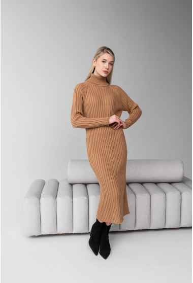 Коричнева сукня під горло. Maritel. Зображення 7