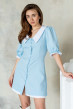 Голубое платье костюмка с воротником — 910357. Maritel. Изображенние 3 Голубое платье костюмка с воротником — 910357. Maritel. Изображенние 3
