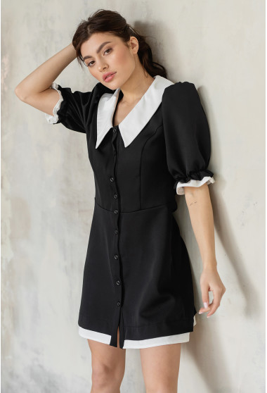 Чорна сукня костюмка з коміром. Maritel. Зображення 4