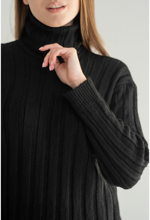 Чорна сукня міді в рубчик — 866093. Maritel. Зображення 2 Чорна сукня міді в рубчик — 866093. Maritel. Зображення 2