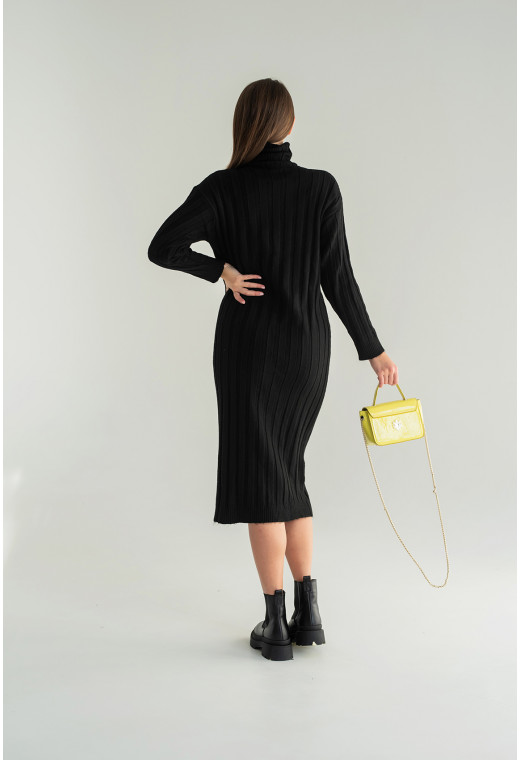 Чорна сукня міді в рубчик — 866093. Maritel. Зображення 1 Чорна сукня міді в рубчик — 866093. Maritel. Зображення 1