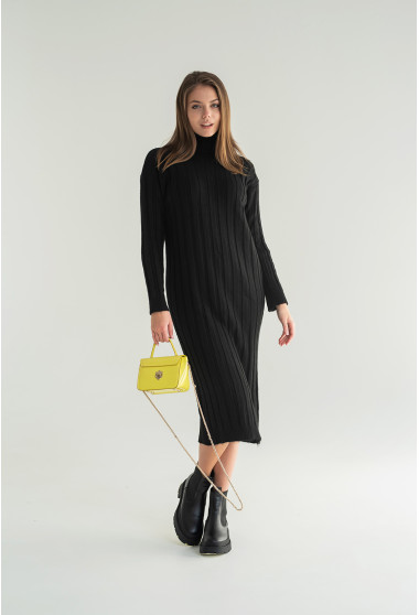 Чорна сукня міді в рубчик. Maritel. Зображення 10