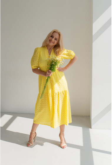  Желтое длинное платье прошва. Maritel. Изображенние 5