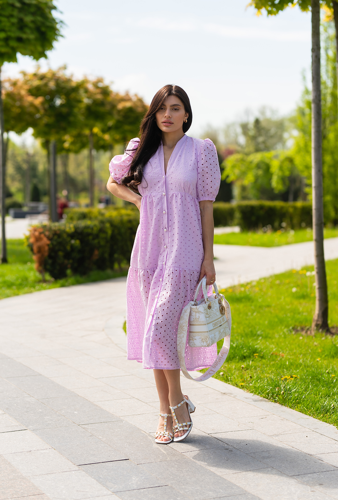 Лавандова сукня прошва довга —  653144. Maritel