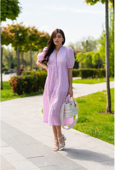 Лавандовое длинное платье прошва. Maritel. Изображенние 1