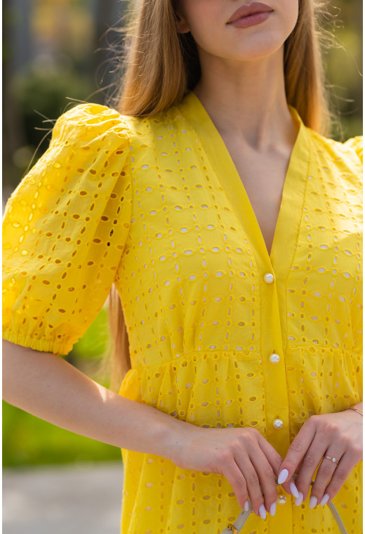 Желтое длинное платье прошва. Maritel. Изображенние 3 Желтое длинное платье прошва. Maritel. Изображенние 3