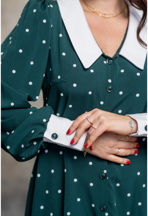 Изумрудное платье софт с воротником — 245732. Maritel. Изображенние 3 Изумрудное платье софт с воротником — 245732. Maritel. Изображенние 3