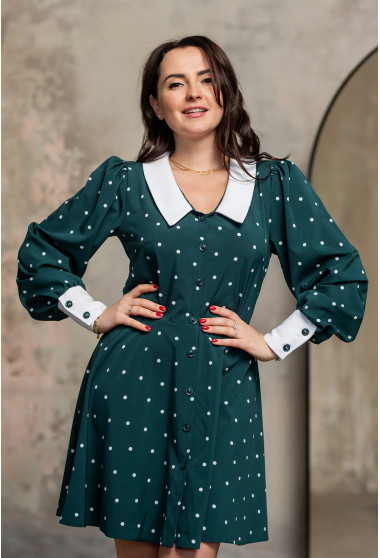 Смарагдова сукня софт з коміром . Maritel. Зображення 8