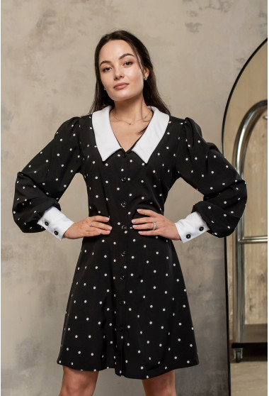 Чорна сукня софт з коміром . Maritel. Зображення 6