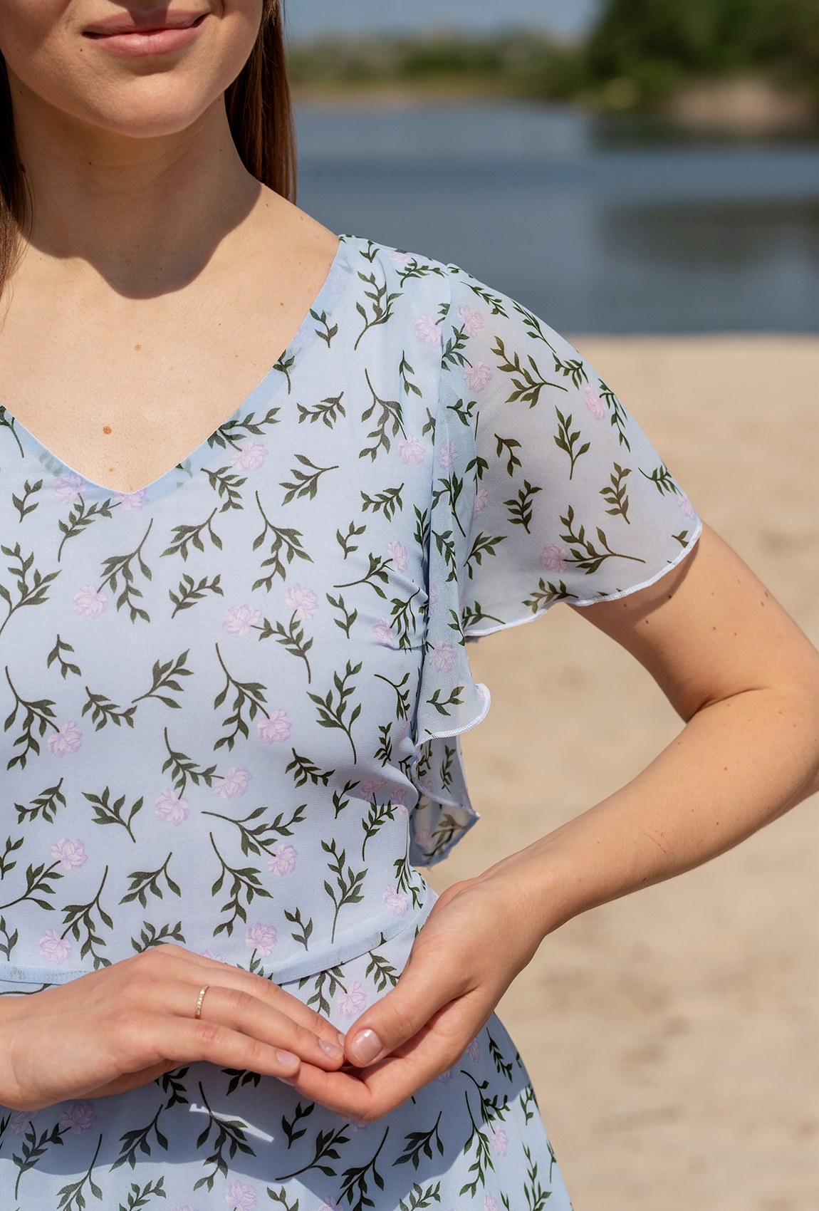 Синее платье солнце шифон — 360428. Maritel. Изображенние 3 Синее платье солнце шифон — 360428. Maritel. Изображенние 3