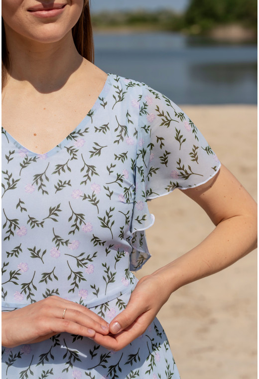 Синее платье солнце шифон — 360428. Maritel. Изображенние 3 Синее платье солнце шифон — 360428. Maritel. Изображенние 3