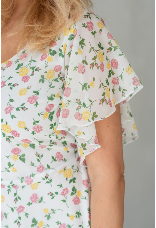 Біла шифонова сукня сонце міді — 401240. Maritel. Зображення 3 Біла шифонова сукня сонце міді — 401240. Maritel. Зображення 3