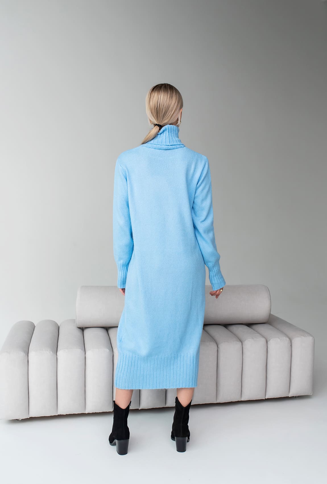 Синя в'язана сукня міді —  882679. Maritel. Зображення 2