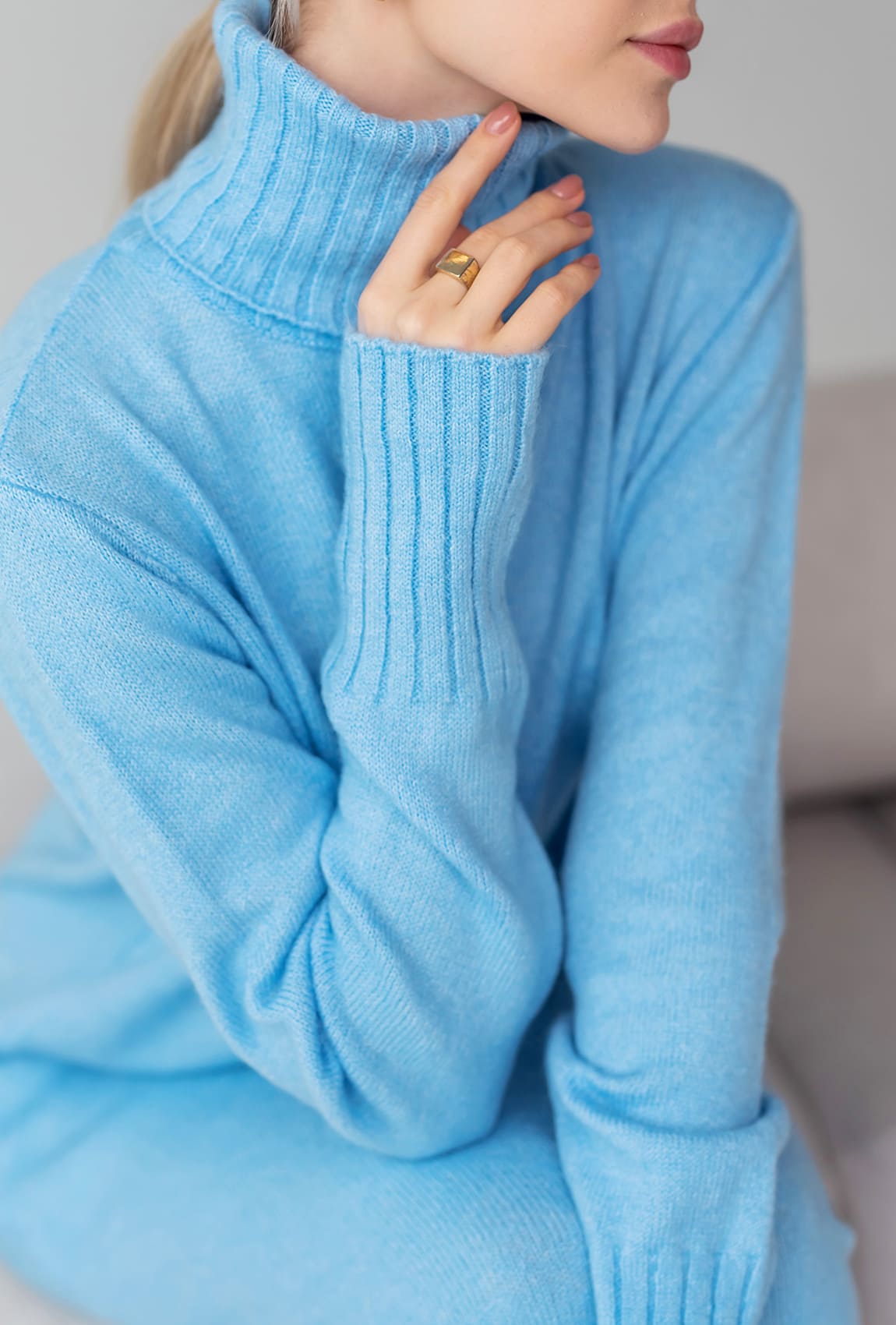 Синя в'язана сукня міді —  882679. Maritel. Зображення 1