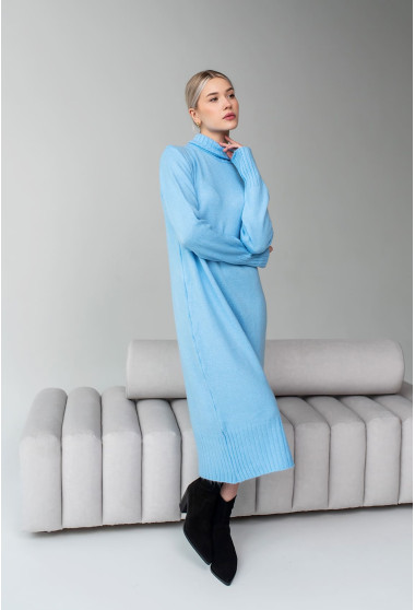 Синя в'язана сукня міді. Maritel. Зображення 9