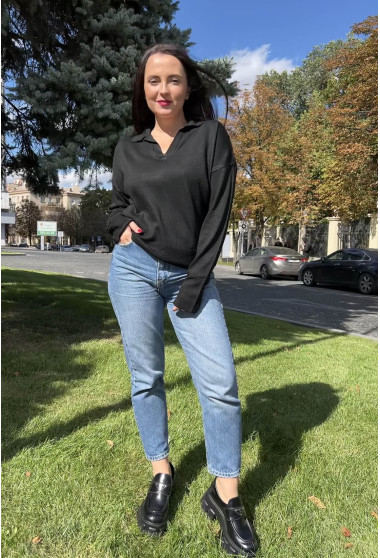 Чорний светр поло. Maritel. Зображення 12