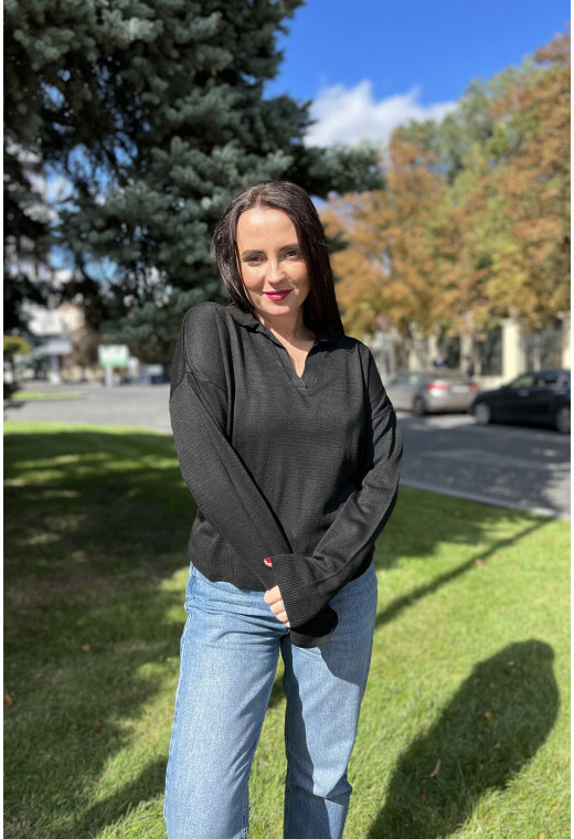 Чорний светр поло — 455516. Maritel. Зображення 1 Чорний светр поло — 455516. Maritel. Зображення 1