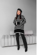 Подовжений чорний светр в білу смужку під горло — 777921. Maritel Подовжений чорний светр в білу смужку під горло — 777921. Maritel