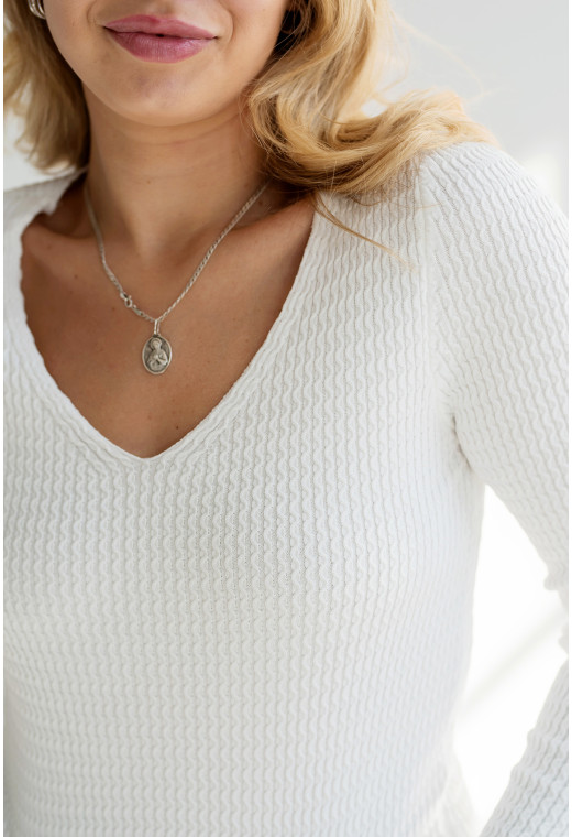 Молочний Светр ажурний — 588886. Maritel. Зображення 1 Молочний Светр ажурний — 588886. Maritel. Зображення 1