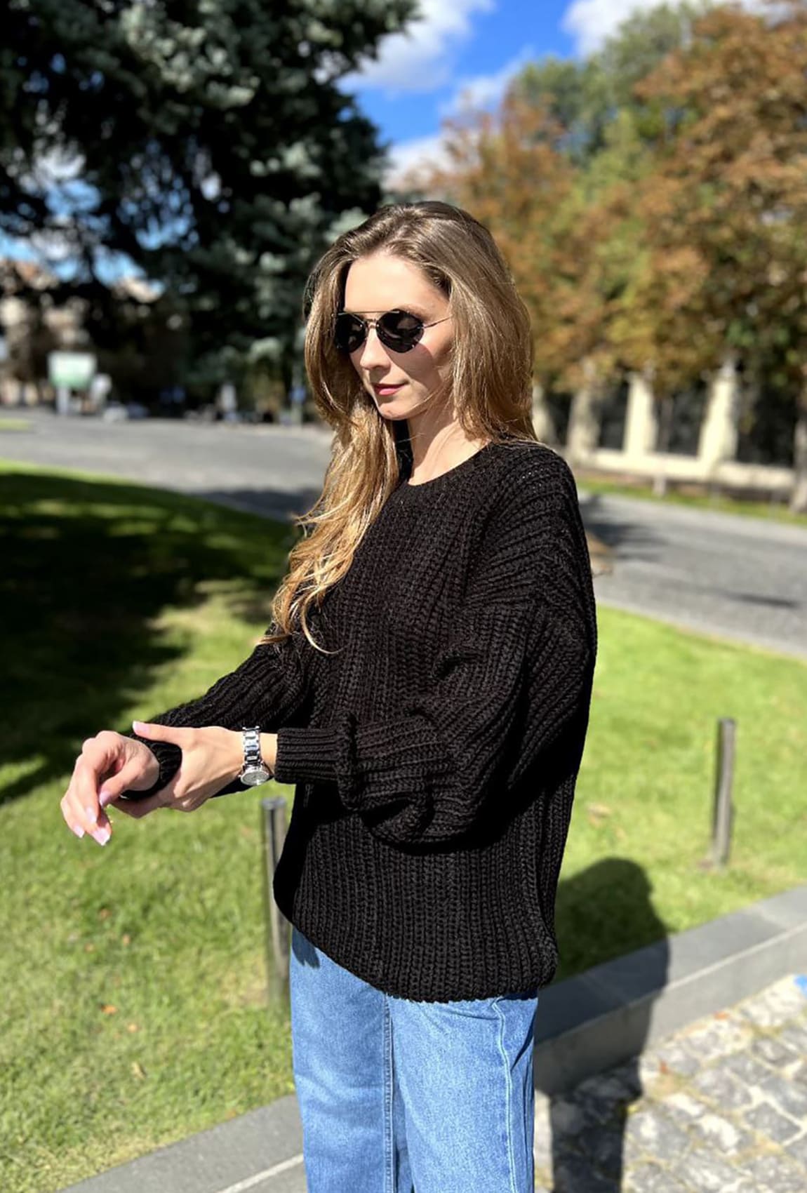 Чорний светр з великою в'язкою — 729185. Maritel. Зображення 2 Чорний светр з великою в'язкою — 729185. Maritel. Зображення 2