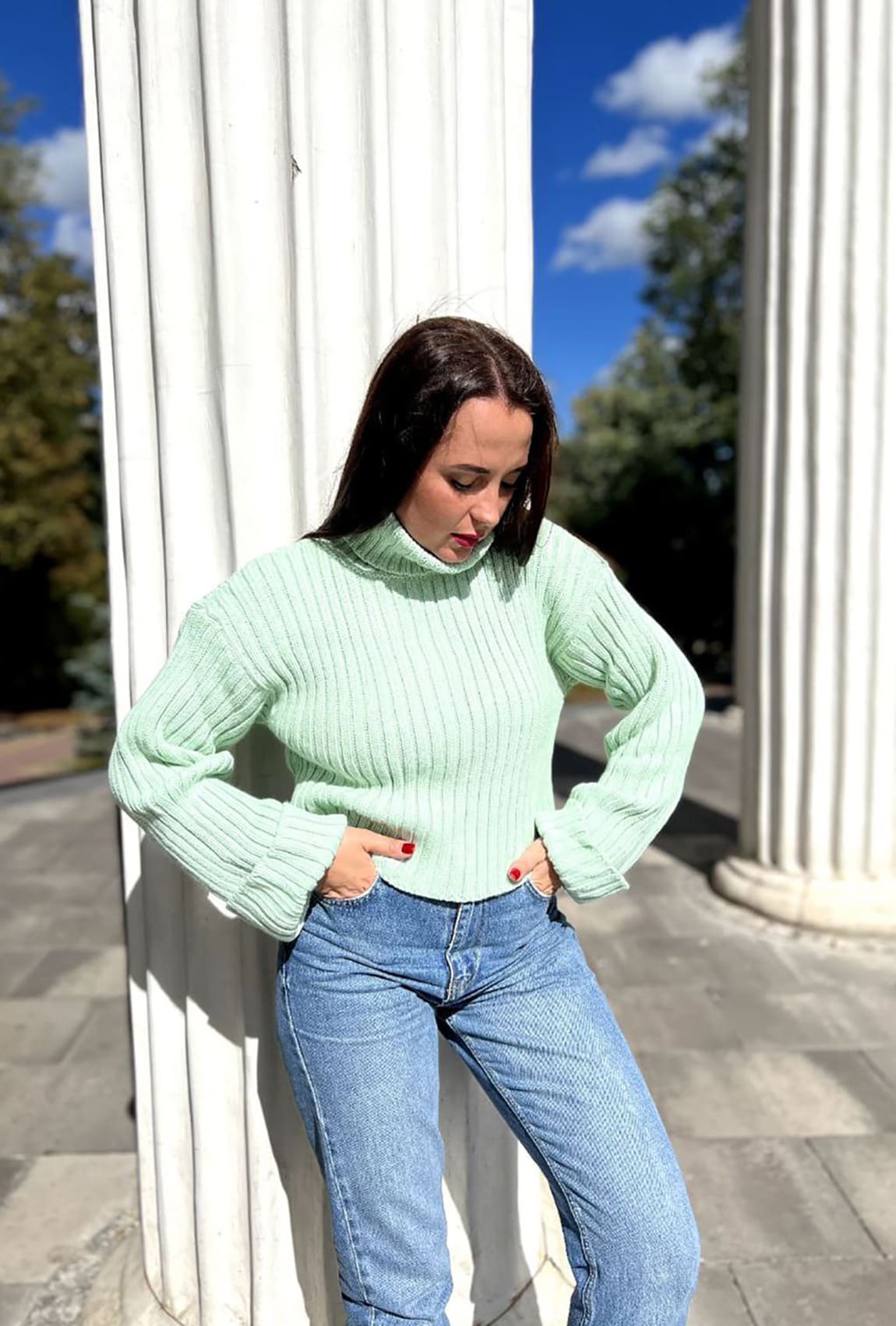 Светр Maritel під горло вкорочений М'ята —  445232. Maritel. Зображення 2