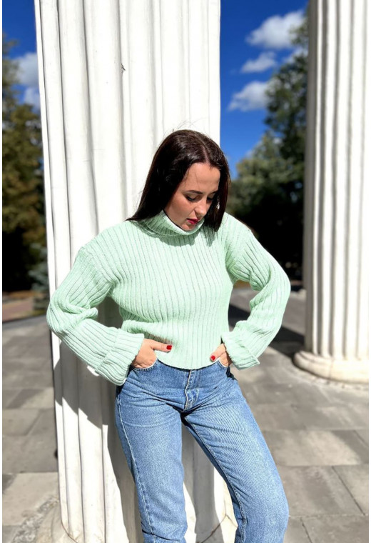 Свитер Maritel под горло укороченный Мята — 445232. Maritel. Изображенние 2 Свитер Maritel под горло укороченный Мята — 445232. Maritel. Изображенние 2